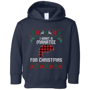 Ugly Christmas Manatee Christmas Gifts Manatee Lover Toddler Hoodie