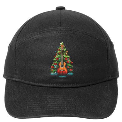 Ukulele Christmas Music 7-Panel Snapback Hat