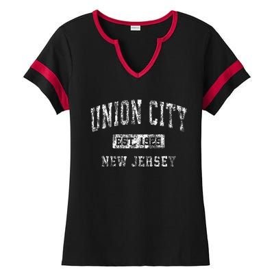 Union City New Jersey Nj Vintage Established Sports Ladies Halftime Notch Neck Tee