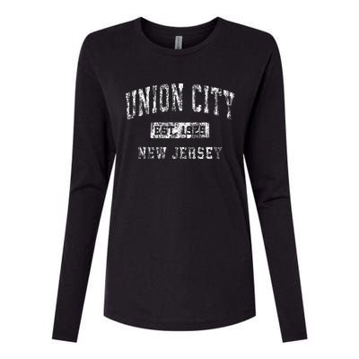 Union City New Jersey Nj Vintage Established Sports Womens Cotton Relaxed Long Sleeve T-Shirt