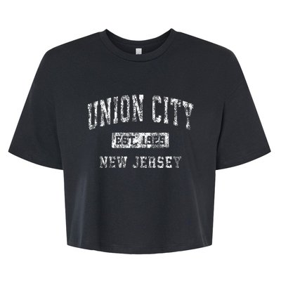 Union City New Jersey Nj Vintage Established Sports Bella+Canvas Jersey Crop Tee