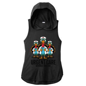 Urgent Care Nurse Gobble Squad Thanksgiving Doctor Ladies PosiCharge Tri-Blend Wicking Draft Hoodie Tank