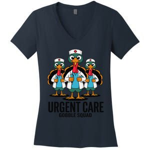 Urgent Care Nurse Gobble Squad Thanksgiving Doctor Women's V-Neck T-Shirt