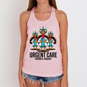 Urgent Care Nurse Gobble Squad Thanksgiving Doctor Women's Knotted Racerback Tank