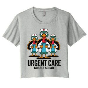 Urgent Care Nurse Gobble Squad Thanksgiving Doctor Women's Crop Top Tee