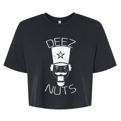 Ugly Christmas Nutcracker Deez Nuts Xmas Bella+Canvas Jersey Crop Tee