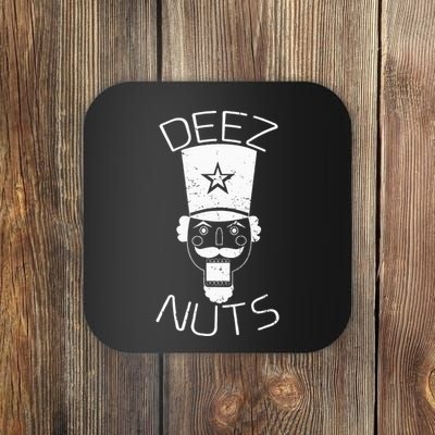 Ugly Christmas Nutcracker Deez Nuts Xmas Coaster