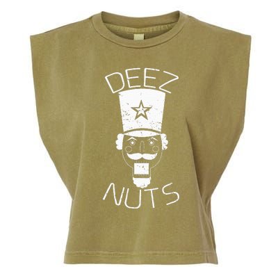 Ugly Christmas Nutcracker Deez Nuts Xmas Garment-Dyed Women's Muscle Tee