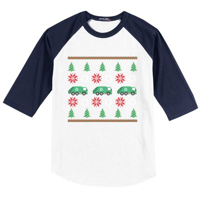 Ugly Christmas Ornat Trash Garbage Truck Gift Baseball Sleeve Shirt