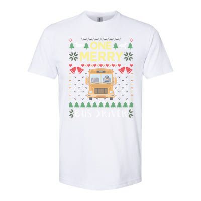 Ugly Christmas One Merry Bus Driver Driving School Softstyle CVC T-Shirt