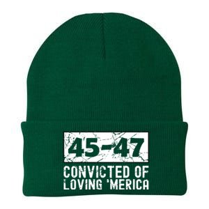 Usa Convicted Of Loving Merica 45 47 Trump Gift Knit Cap Winter Beanie