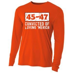 Usa Convicted Of Loving Merica 45 47 Trump Gift Cooling Performance Long Sleeve Crew