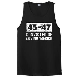 Usa Convicted Of Loving Merica 45 47 Trump Gift PosiCharge Competitor Tank