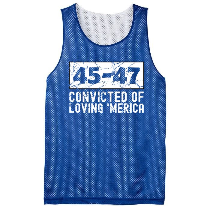 Usa Convicted Of Loving Merica 45 47 Trump Gift Mesh Reversible Basketball Jersey Tank