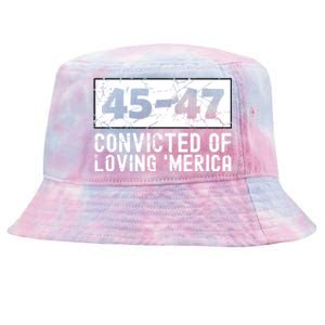 Usa Convicted Of Loving Merica 45 47 Trump Gift Tie-Dyed Bucket Hat