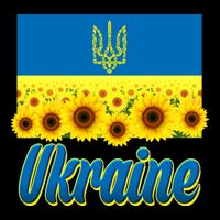 Ukraine Coat Of Arms Flag Blue Sky Field Of Sunflowers Drawstring Bag