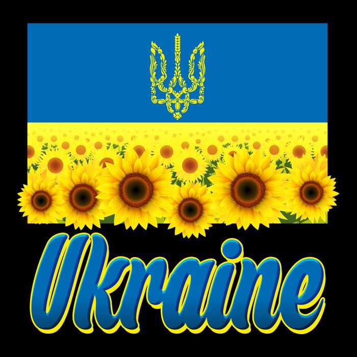 Ukraine Coat Of Arms Flag Blue Sky Field Of Sunflowers Drawstring Bag