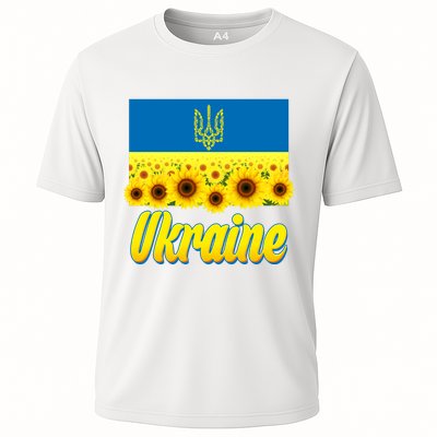 Ukraine Coat Of Arms Flag Blue Sky Field Of Sunflowers Performance Shirt