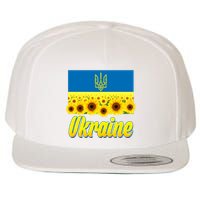 Ukraine Coat Of Arms Flag Blue Sky Field Of Sunflowers Wool Snapback Cap