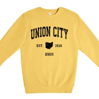 Union City Ohio Oh Vintage Athletic Sports Premium Crewneck Sweatshirt