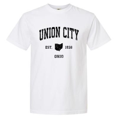 Union City Ohio Oh Vintage Athletic Sports Garment-Dyed Heavyweight T-Shirt