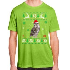 Ugly Christmas Owl Lover Santa Hat Animals Gift Adult ChromaSoft Performance T-Shirt