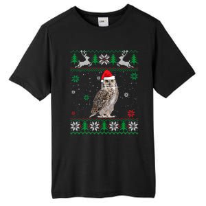 Ugly Christmas Owl Lover Santa Hat Animals Gift Tall Fusion ChromaSoft Performance T-Shirt