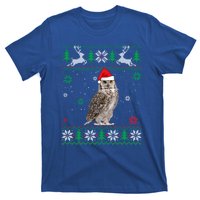 Ugly Christmas Owl Lover Santa Hat Animals Gift T-Shirt