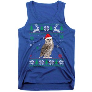 Ugly Christmas Owl Lover Santa Hat Animals Gift Tank Top