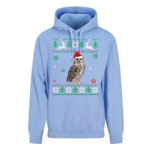 Ugly Christmas Owl Lover Santa Hat Animals Gift Unisex Surf Hoodie