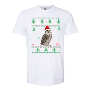 Ugly Christmas Owl Lover Santa Hat Animals Gift Softstyle CVC T-Shirt