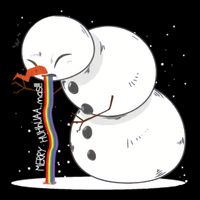 Ugly Christmas Puking Snowman Drawstring Bag