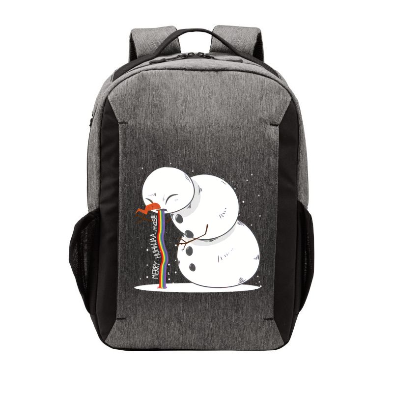 Ugly Christmas Puking Snowman Vector Backpack