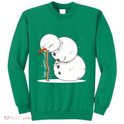 Ugly Christmas Puking Snowman Sweatshirt