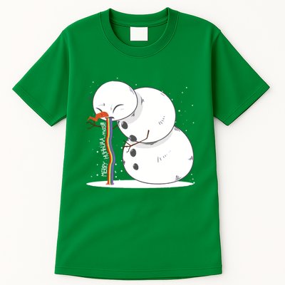 Ugly Christmas Puking Snowman Tall T-Shirt