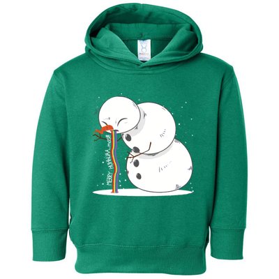 Ugly Christmas Puking Snowman Toddler Hoodie