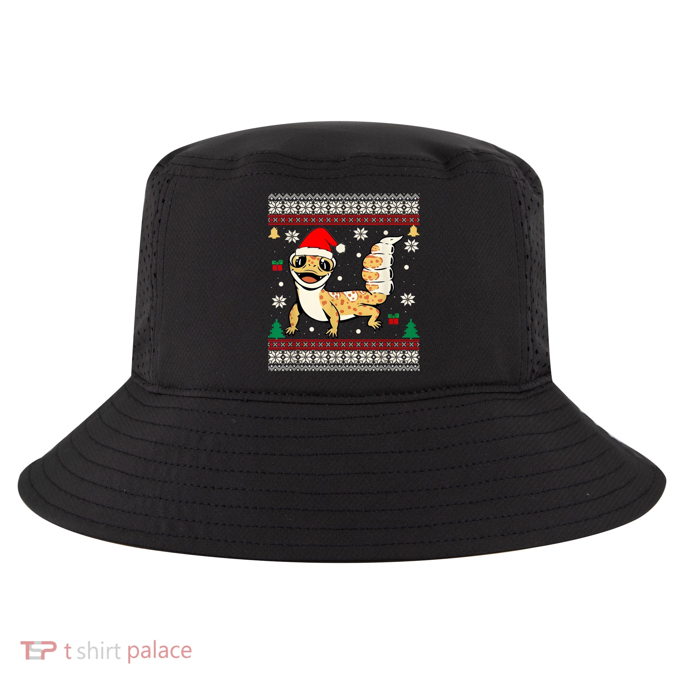 Ugly Christmas Pajama Sweater Leopard Gecko Animals Lover Cool Comfort Performance Bucket Hat