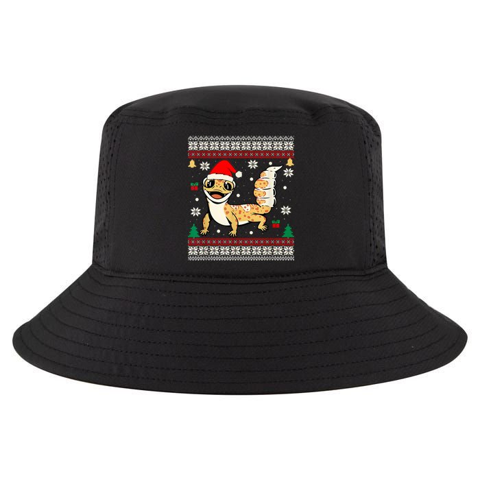 Ugly Christmas Pajama Sweater Leopard Gecko Animals Lover Cool Comfort Performance Bucket Hat