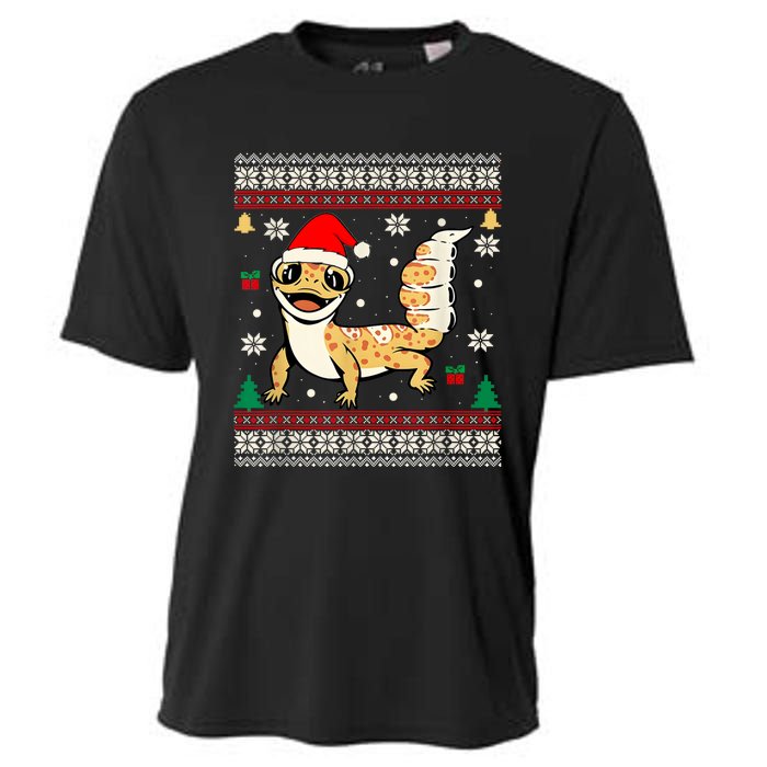 Ugly Christmas Pajama Sweater Leopard Gecko Animals Lover Cooling Performance Crew T-Shirt