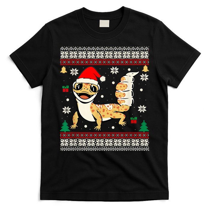 Ugly Christmas Pajama Sweater Leopard Gecko Animals Lover T-Shirt