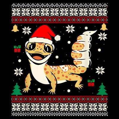 Ugly Christmas Pajama Sweater Leopard Gecko Animals Lover T-Shirt