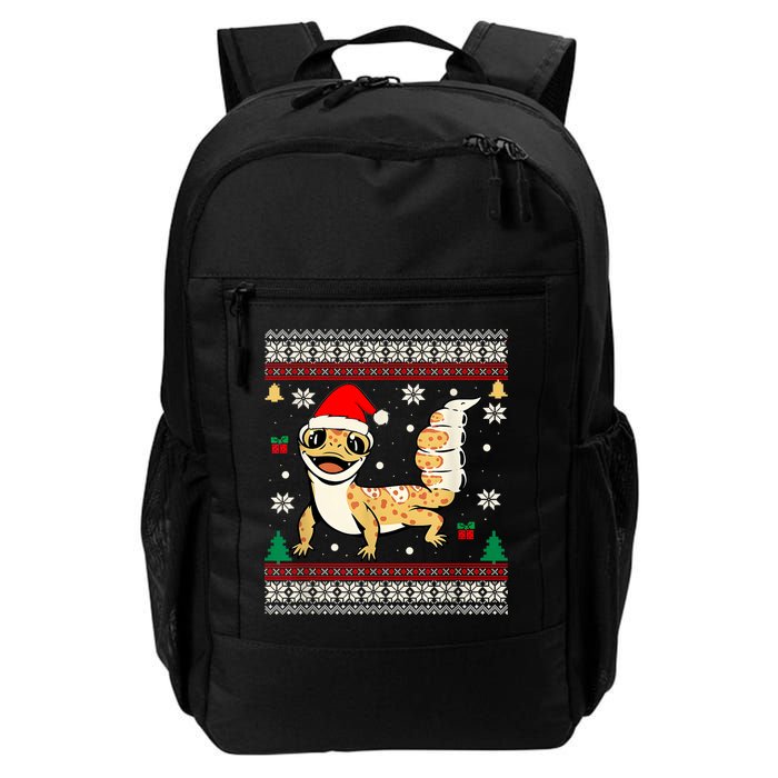 Ugly Christmas Pajama Sweater Leopard Gecko Animals Lover Backpack