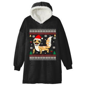 Ugly Christmas Pajama Sweater Leopard Gecko Animals Lover Hooded Wearable Blanket