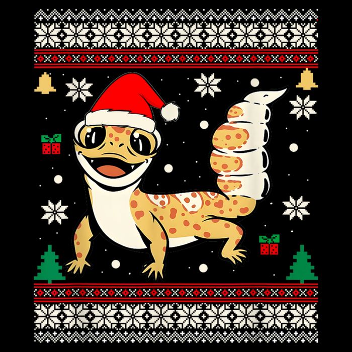 Ugly Christmas Pajama Sweater Leopard Gecko Animals Lover Button