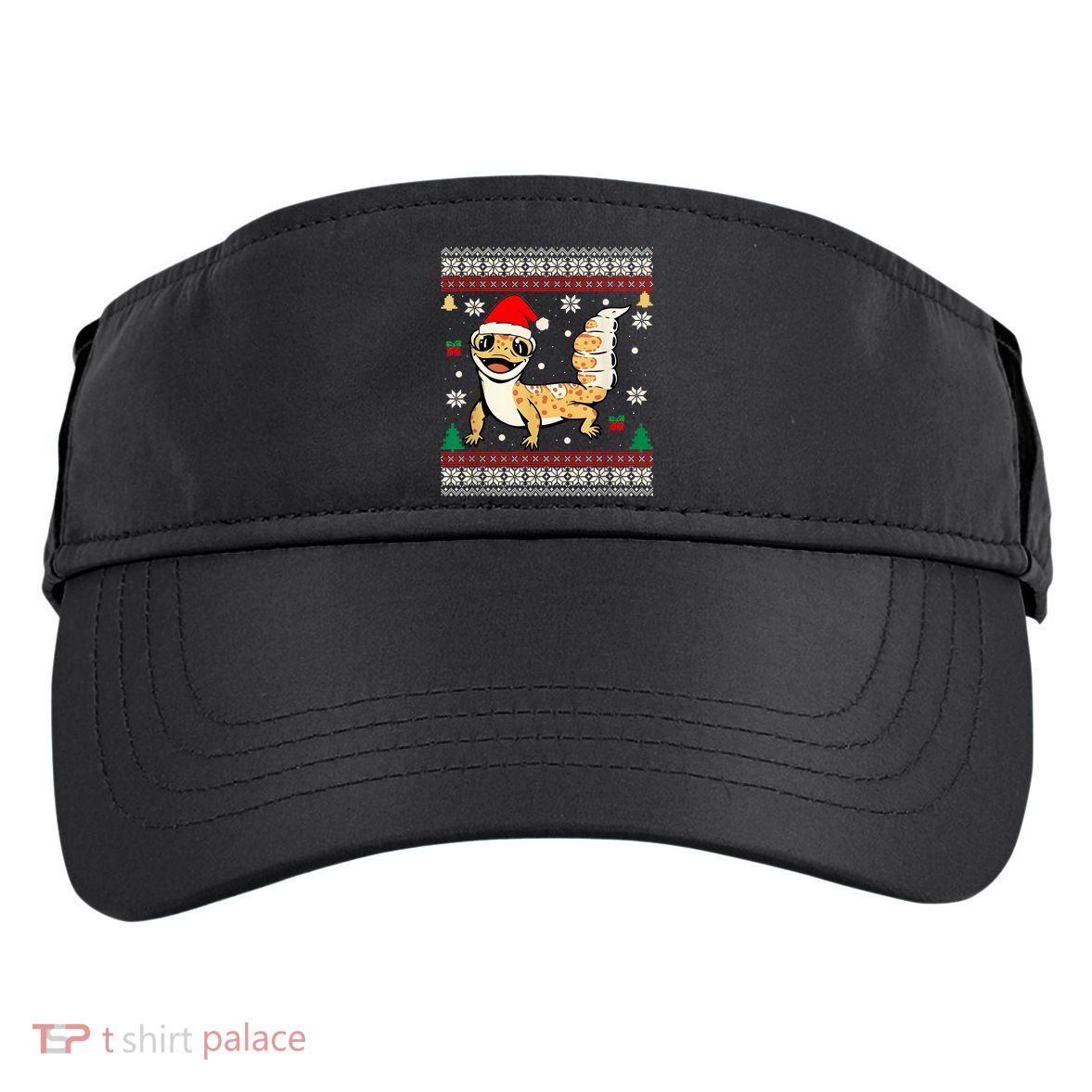 Ugly Christmas Pajama Sweater Leopard Gecko Animals Lover Adult Drive Performance Visor