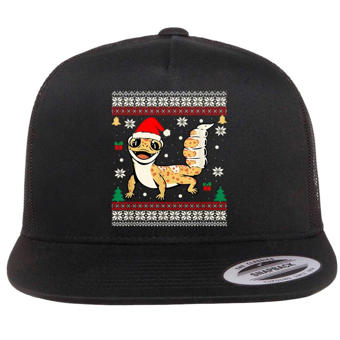 Ugly Christmas Pajama Sweater Leopard Gecko Animals Lover Flatbill Hat