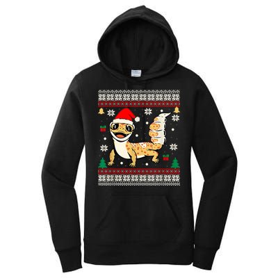 Ugly Christmas Pajama Sweater Leopard Gecko Animals Lover Women's Pullover Hoodie