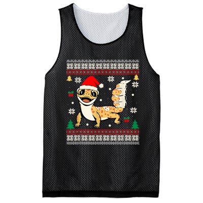 Ugly Christmas Pajama Sweater Leopard Gecko Animals Lover Mesh Reversible Basketball Jersey Tank