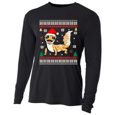 Ugly Christmas Pajama Sweater Leopard Gecko Animals Lover Cooling Performance Long Sleeve Crew