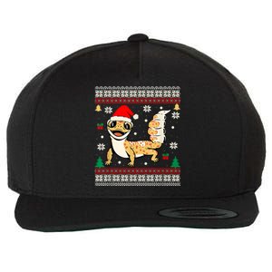 Ugly Christmas Pajama Sweater Leopard Gecko Animals Lover Wool Snapback Cap